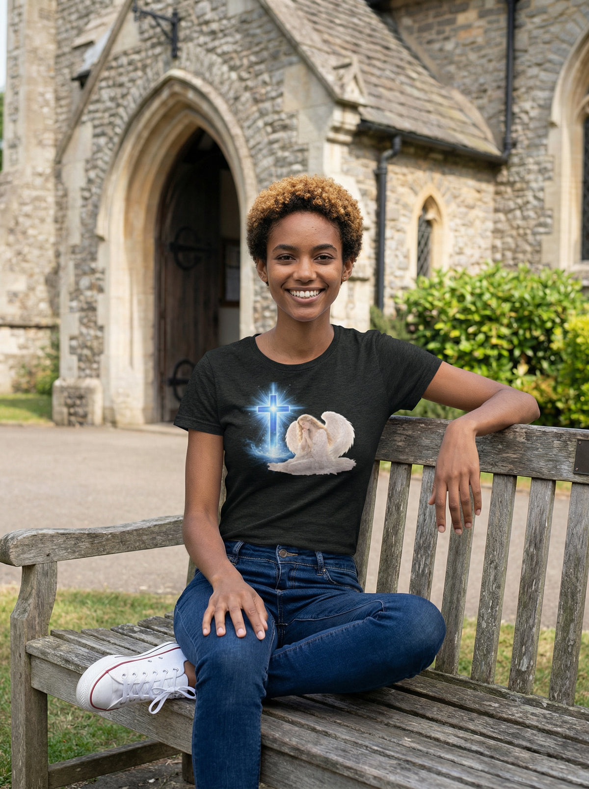 Women's Angel Prayer short sleeve t-shirt
