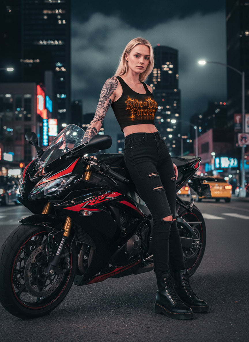 Women's Ride or Die Forever Crop Top - Cotton