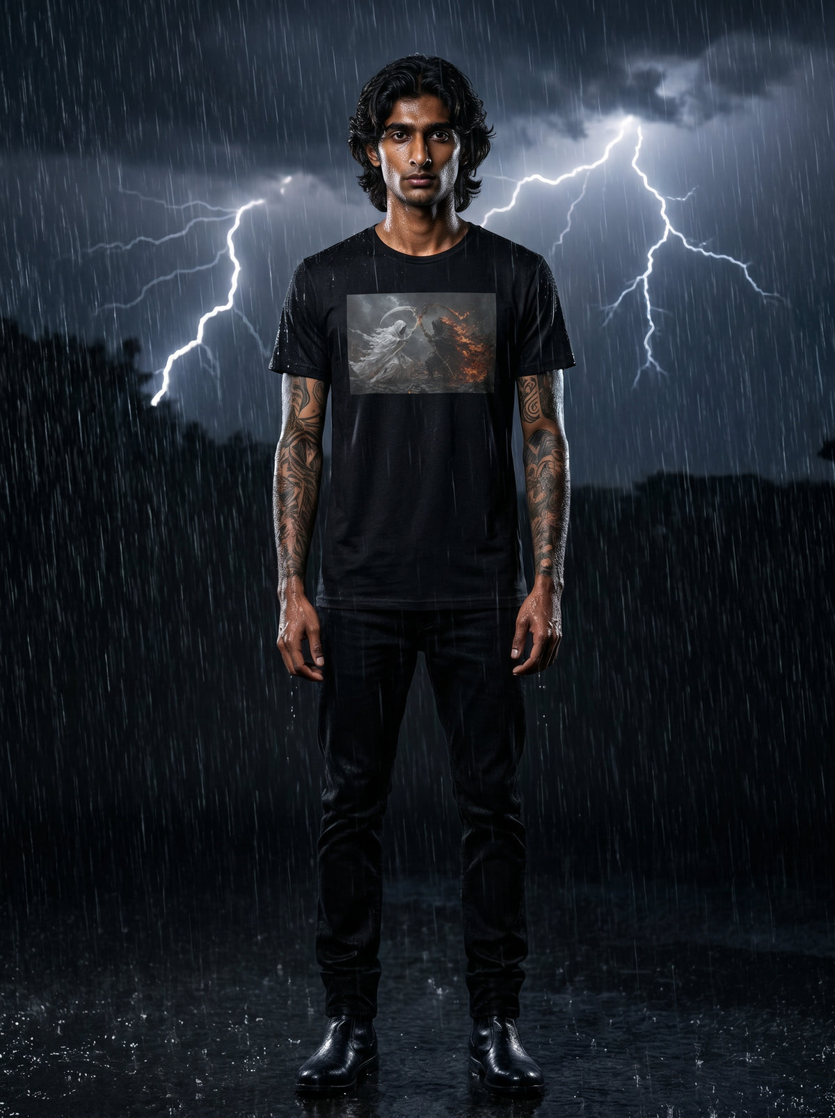 Light Grim Reaper vs Dark Grim Reaper Short Sleeve T-shirt