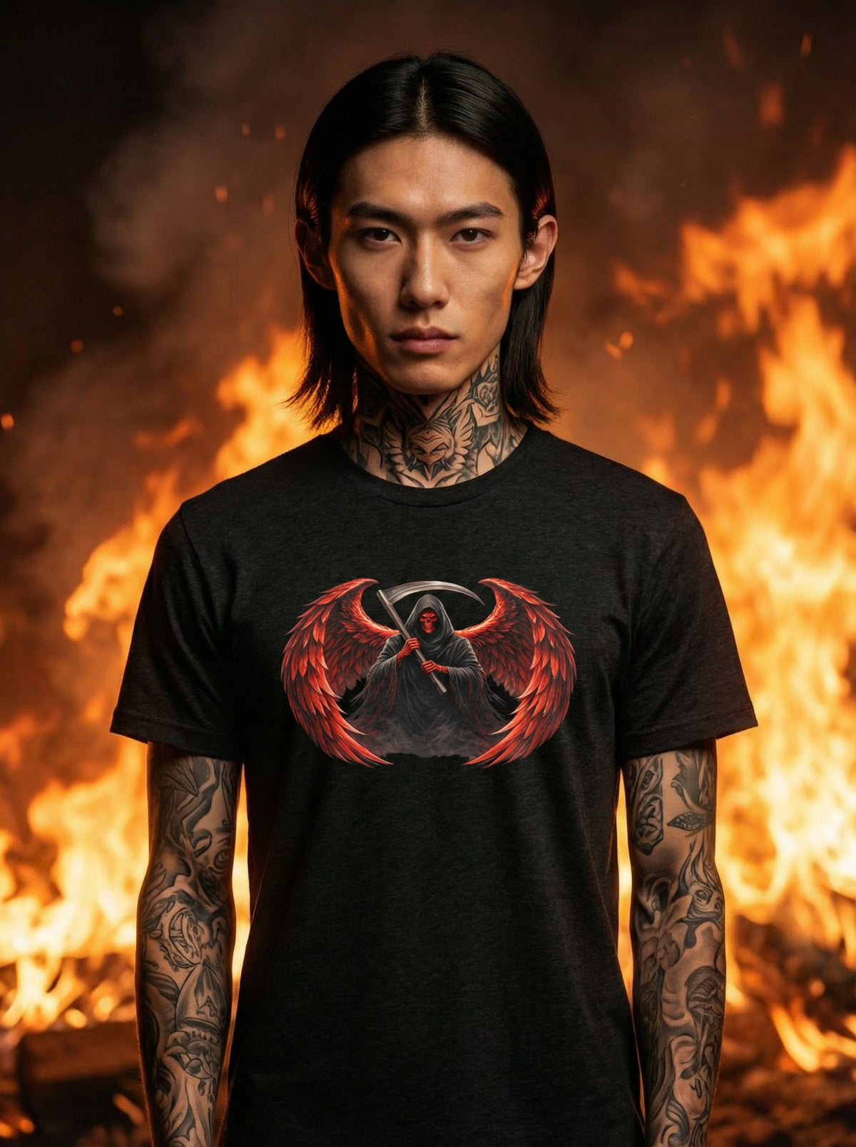 Red Grim Reaper short sleeve t-shirt