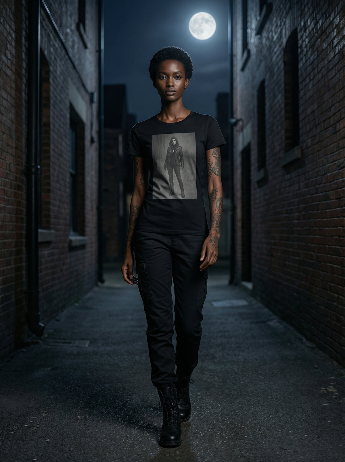 Women's Night Skull Short sleeve t-shirt