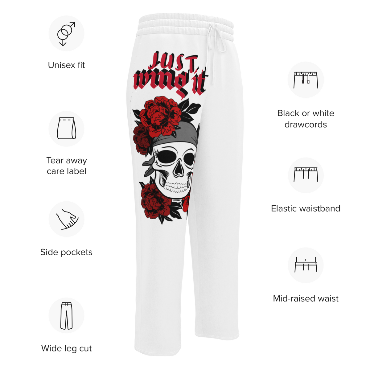 Wide-leg Polyester Sweatpants