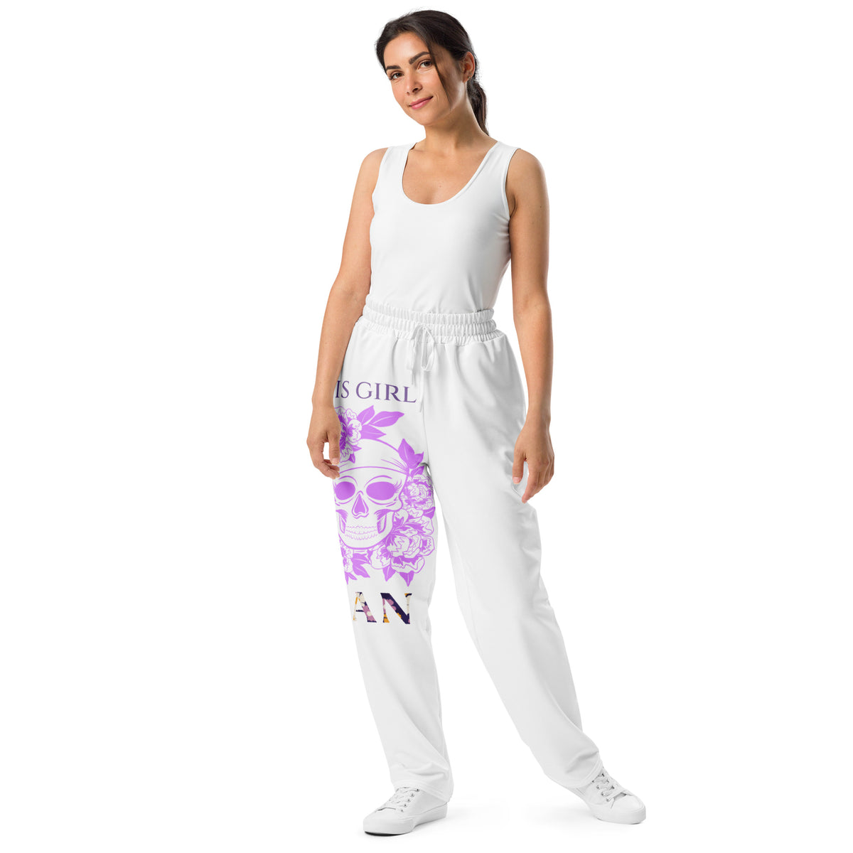 Wide-leg Polyester Sweatpants