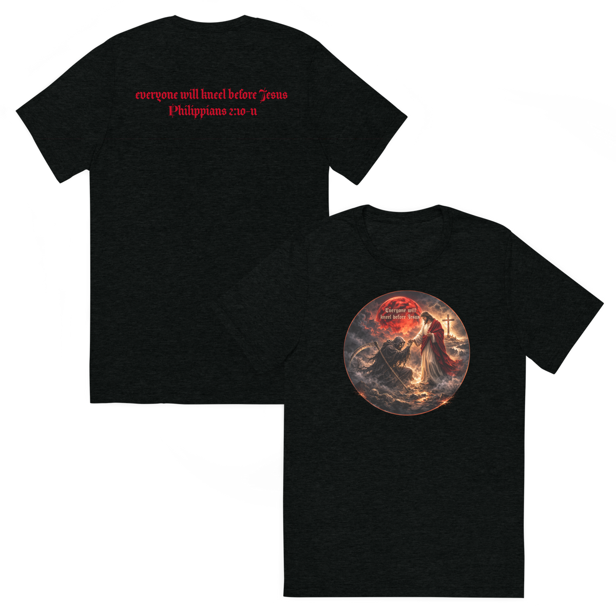 Everyone will kneel before Jesus Christian Short Sleeve T-shirt - Faith Fashion